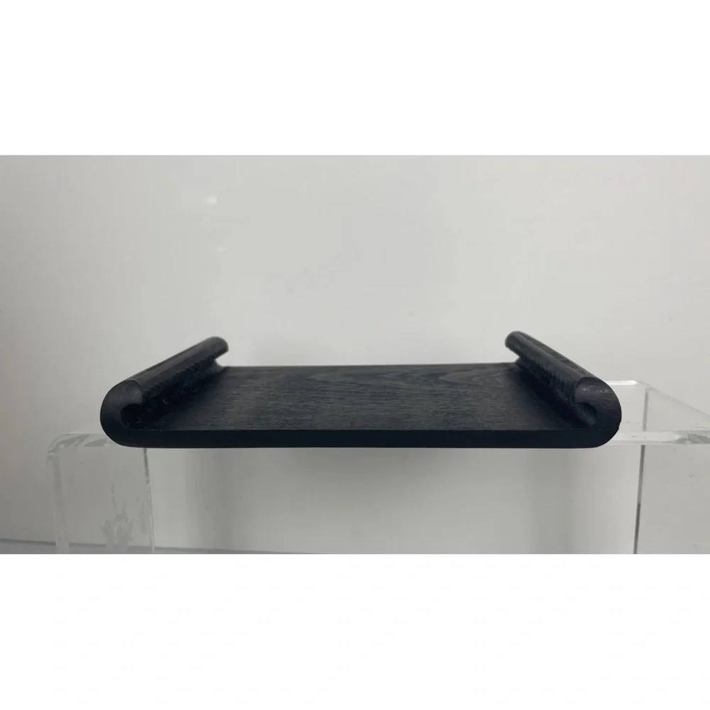 Vintage Rectangular Display Stand Holder Base Wood Carving Curve Legs 6.5”L